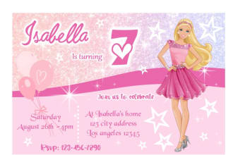 design barbie birthday party invitation