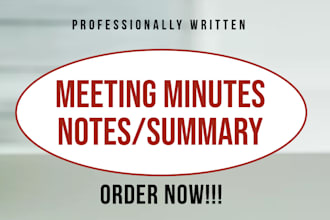 draft accurate and well structured meeting minutes from audio or video