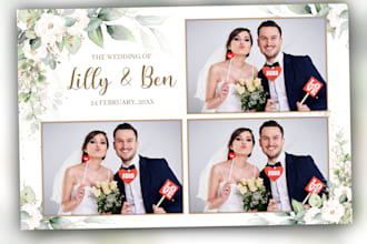 design photobooth template, 360 overlays, 2x6 photo booth