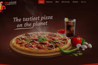 create a pizza website, restaurant website, food store site