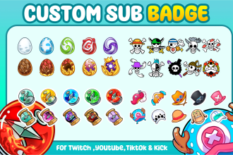 design custom subs badge for your twitch,kick and youtube