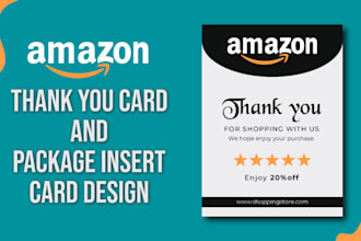 design amazon thank you card and package insert card