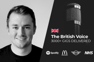 produce a male british voiceover project