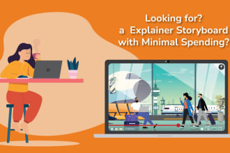 draw a frames for explainer, scene illustration, animatic