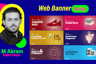 create modern web banner or header and ads design