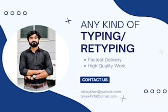 do fast typing, retype scanned documents and do copy paste work