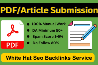 do manual dofollow contextual seo article submission or PDF submission backlinks