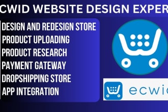 design or redesign ecwid, setup bigcommerce