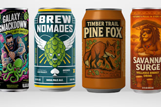 design label for can, beer, juice, soda, beverages, energy drinks,tin,seltzer,