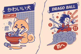 do japanese cute vintage design for merchandise