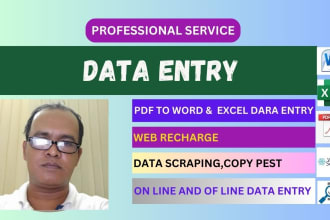 do professional data entry and web recharge job