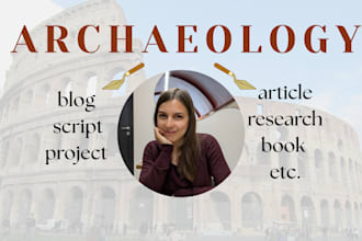 research and write about archaeology