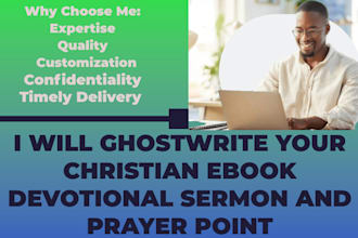 ghostwrite your christian ebook, devotional, sermon, and prayer point