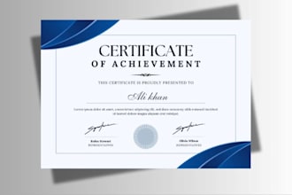 design certificate according to demands