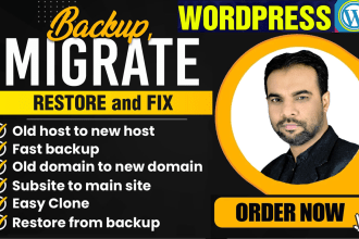 backup restore migrate wordpress website clone