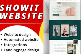 develop automated showit website design, showit landing page, portfolio website