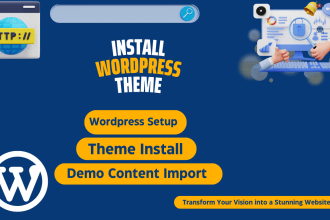 install any wordpress theme and fix wp issues