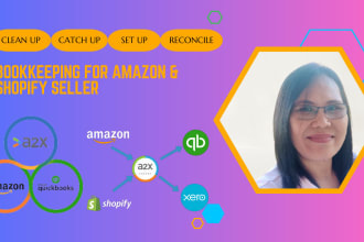 do bookkeeping for amazon, shopify, walmart and etsy