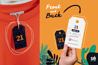 design clothing tag, hang tag, clothing label