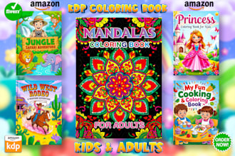 create kids or adult coloring book with custom book design for amazon KDP