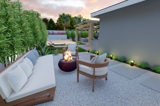 design landscape, backyard, patio, garden