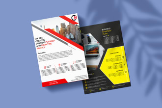 design awesome flyer pamphlet poster postcard one pager business card banner ads