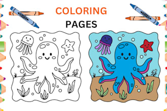 illustrate 15 basic coloring book pages
