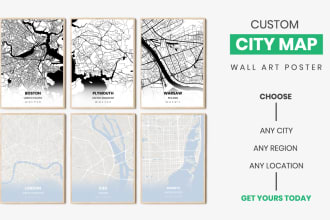 design a custom minimal digital map of any city any region