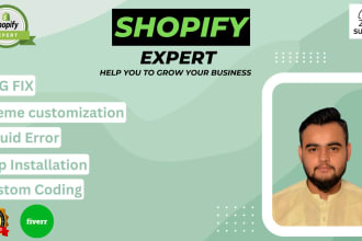 be your shopify expert developer bug fix and shopify custom coding expert