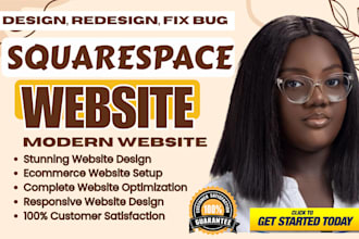 do squarespace website development, landing page, redesign squarespace website