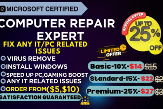 repair, optimize, fix any issues on your computer and mac laptop, windows 10,11