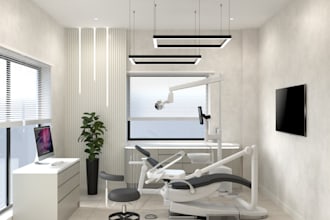 design the interior of a dental clinic