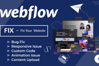 fix webflow bugs, responsive issues, and optimize SEO