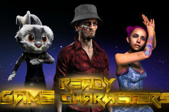 create 3d character modeling and rigging game ready for you