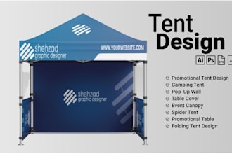 design tent, canopy tent design table cover and flag