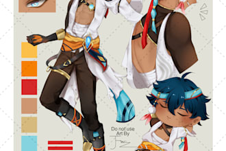 create digital anime character sheet
