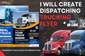 design logistics freight dispatching truck flyer in 8 hours