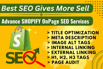 do advance shopify on page SEO with product listings