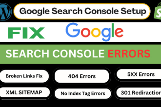 fix google search console errors, 404 errors,301 redirection, broken links