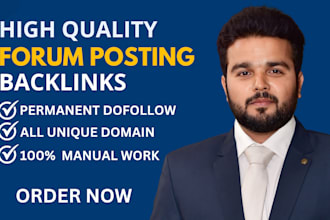 do manual placement high dr da niche forum backlinks