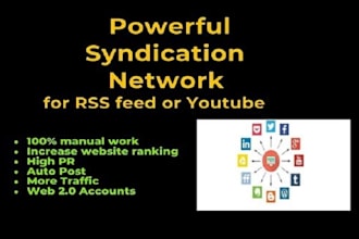 make powerful syndication network for any rss feed or youtube