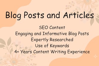 write engaging blog posts and articles for your website