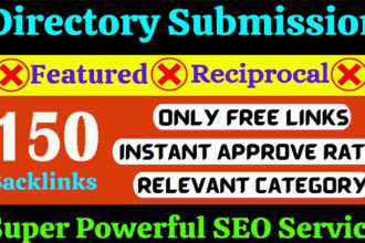 do provide 150 HQ directory submission dofollow  backlinks