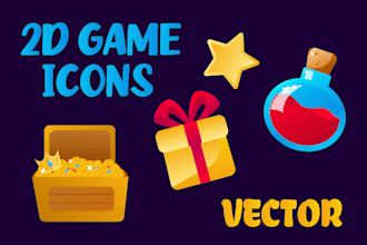 create 2d game icons, props, assets or objects