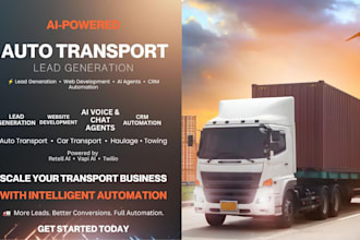 generate auto car transport, haulage towing leads, ai voice agent crm website