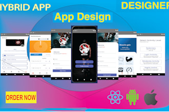 create mobile app design in figma or mobile app ui design
