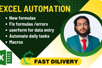 create excel formulas, vba, macros, data cleaning