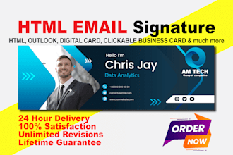 make clickable HTML email signature of gmail, outlook etc