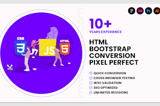 convert figma to html, xd to html,PSD to html css bootstrap 5 responsive