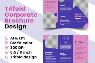 creative trifold brochure design for your brand impact